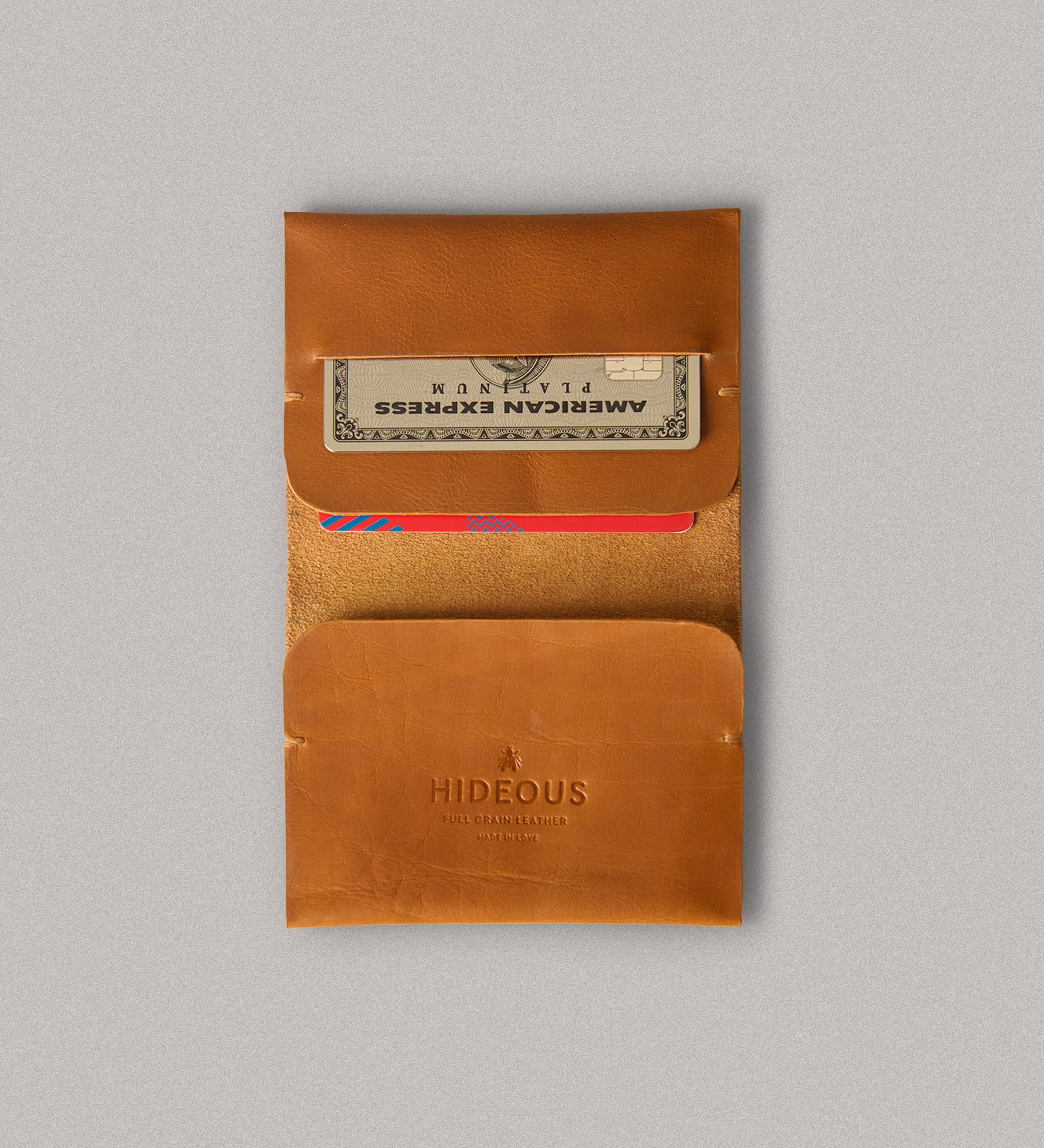 pochi no metal wallet - tan