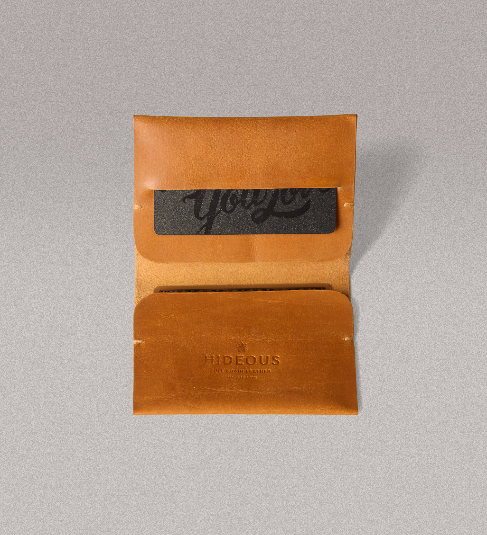 pochi no metal wallet - tan